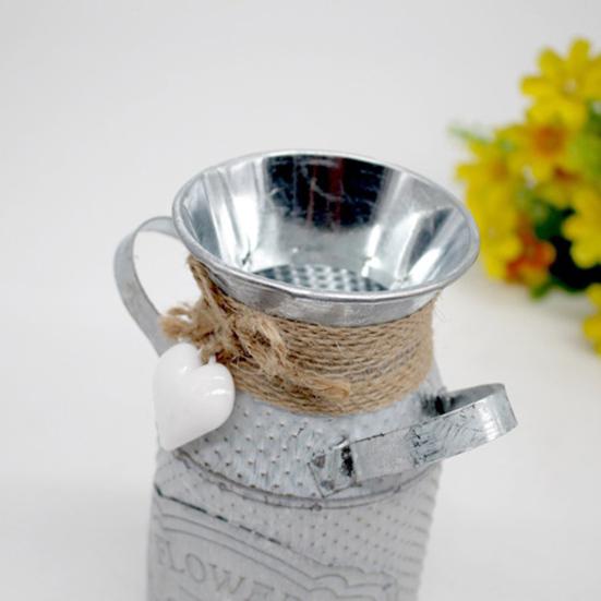 Runder zylindrischer Blumen-Kunst-Garten-Blumentopf-Übertopf aus Eisen, Wohnzimmer-Dekoration