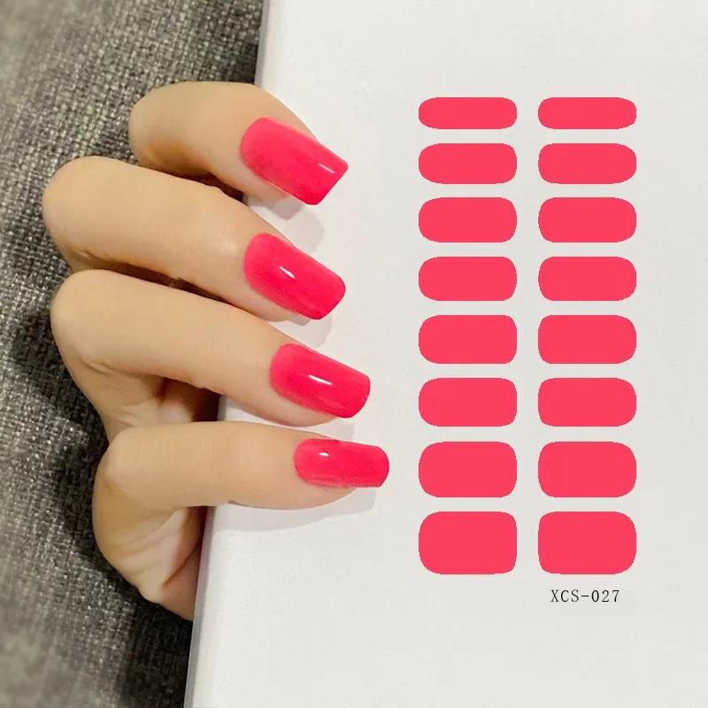 53 Colors Nail Polish Stickers Pure Strips Waterproof Adhesive Nail Full Sticker Environmental Protection DIY Nai Stickers