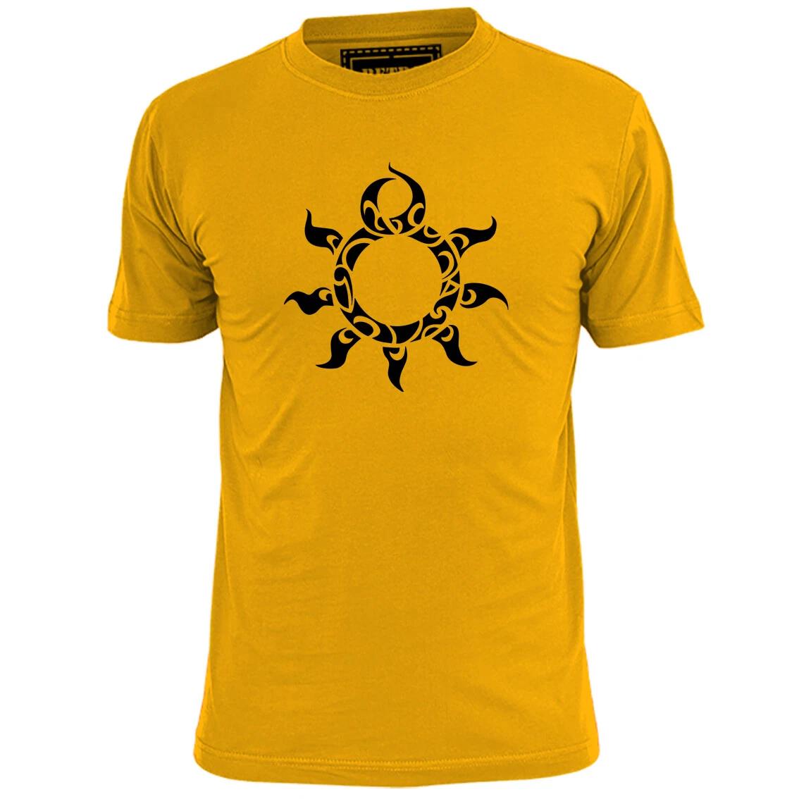 Mens Tribal Maori Sun Symbol T shirt Tattoo Art S