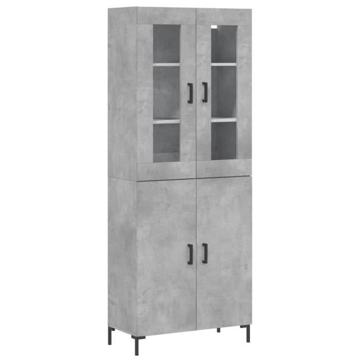 VidaXL Highboard Concrete Grey 69.5x34x180 Cm Engineered Wood 3198213