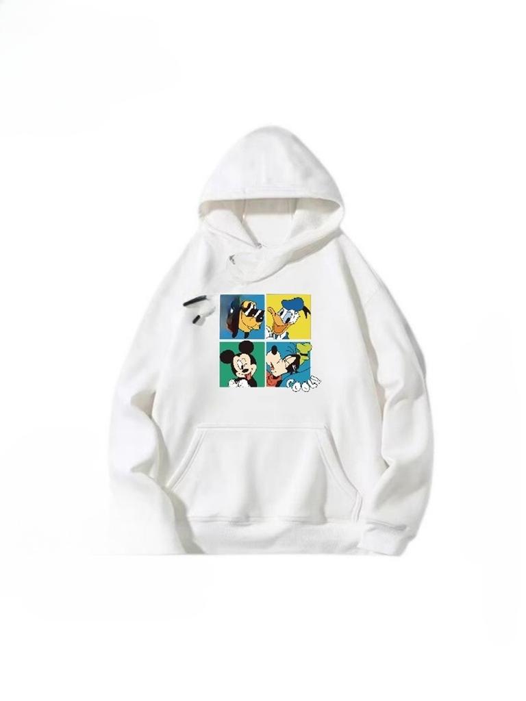 Co-branded Disney Men's and Women's Hooded Sweatshirts for Spring, Autumn and Winter, Thickened Sweatshirts with Pure Cotton Pri