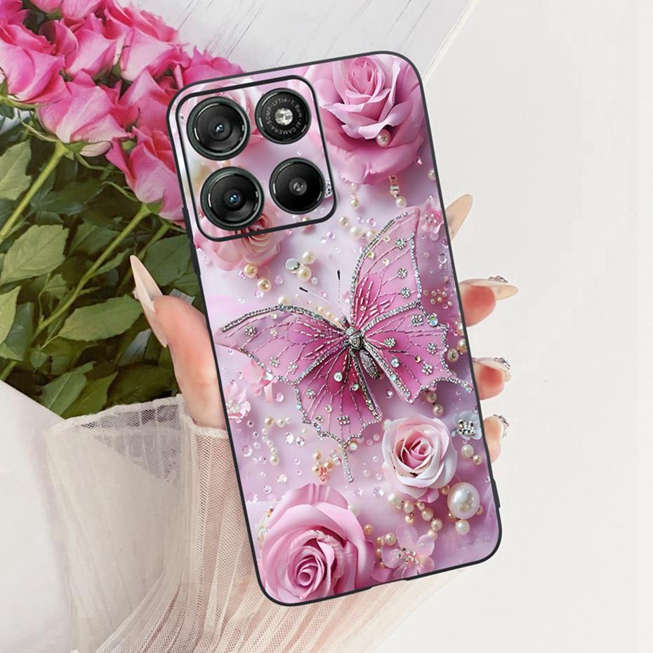 Modne etui na telefon z literami dla Motorola Moto G77 G67 Tylna osłona dla MOTO G67 G77 5G Miękkie czarne silikonowe etui
