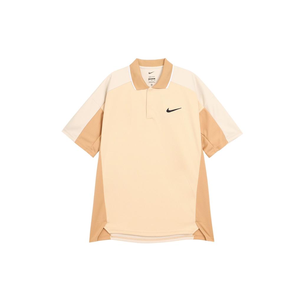 Nike Golf Club Dri-Fit Color Block Quick-Dry Polo Shirt Men Tops Sand-White Light-Bone Linen-Yellow FQ1151-126