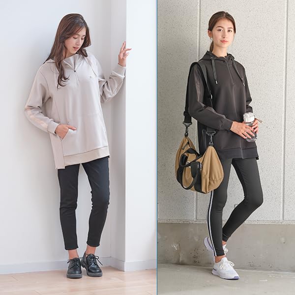 phiten Recovery Wear Tunic Hoodie, Women's, Black, Size M