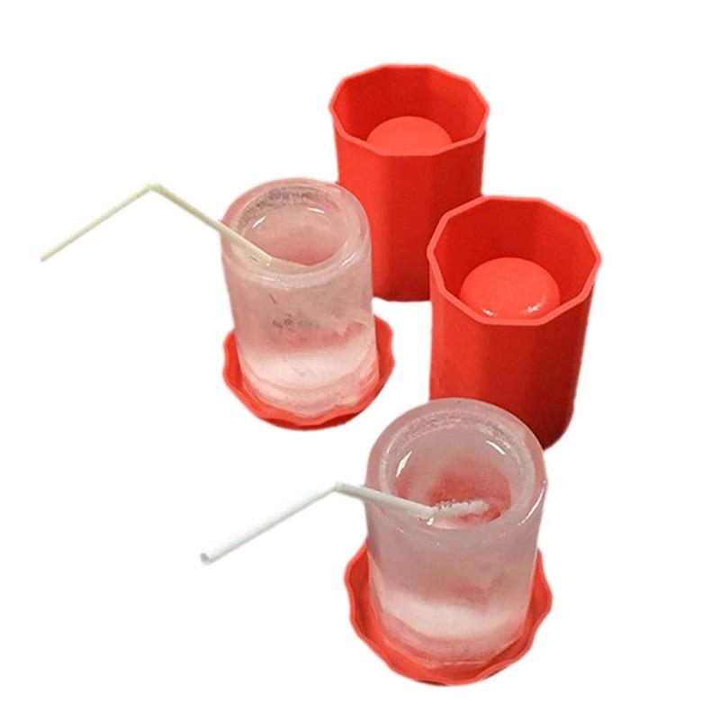 Silicone Ice Mold Cup Shape Ice Tray Maker Ice Cup Silicone Mold For Summer Party Outdoor Ice Cream Tools Kitchen Accessories