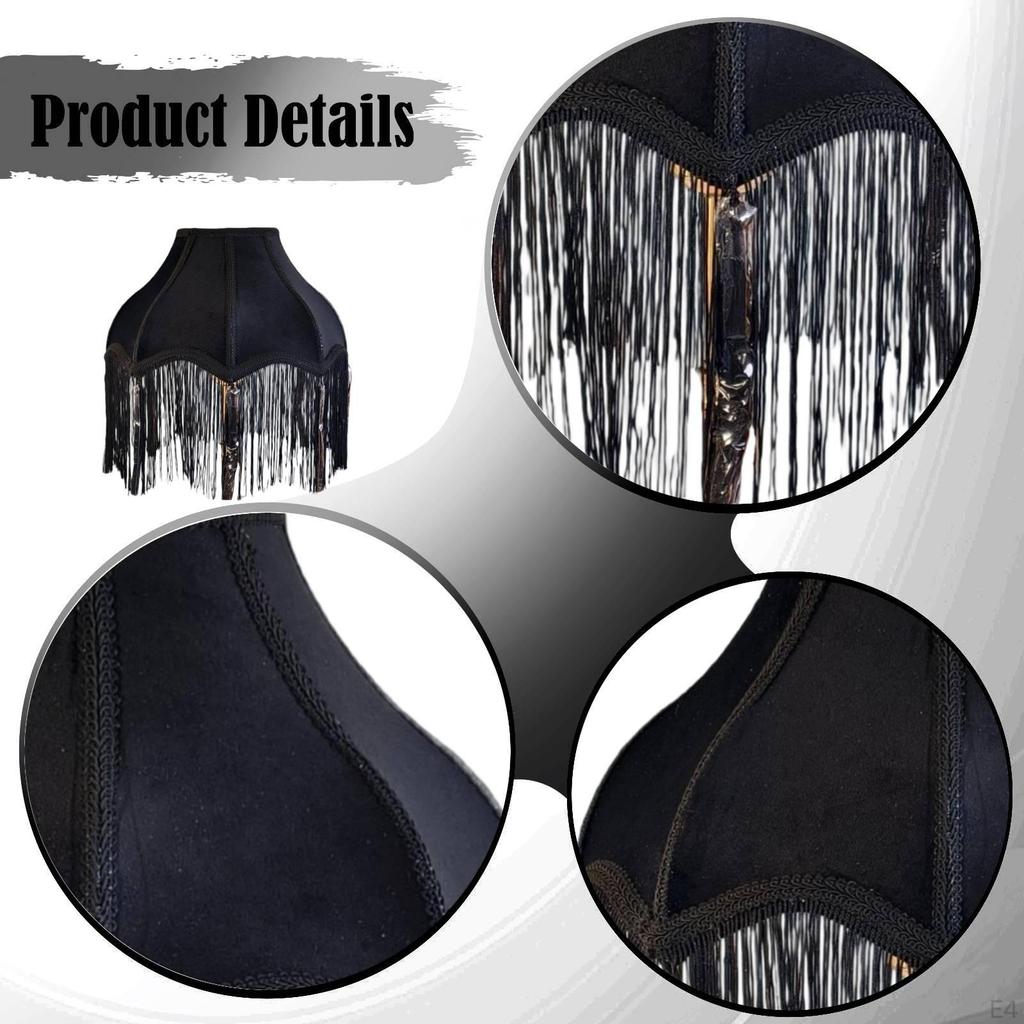 Lampshade, Elegant, Classic, Decorative And Retro, Adorned with Tassels, for Office, Bedside Table,