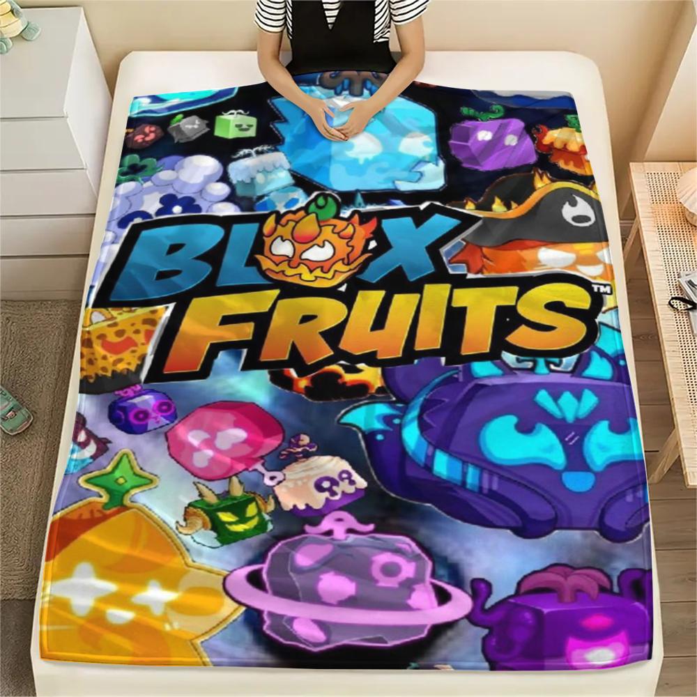 1Pc Blox Fruits Game Print Flannel Blanket, High Quality Comfortable for All Seasons, Home Decor, Warmth and Comfort, Perfect for Christmas Gifts 10