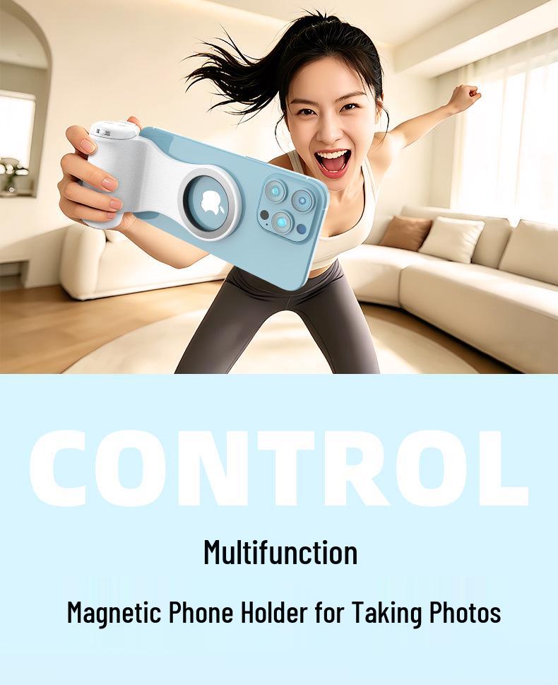 Portable Magnetic Camera Holder & Bluetooth Photography Stabilizer with Switchable Lens