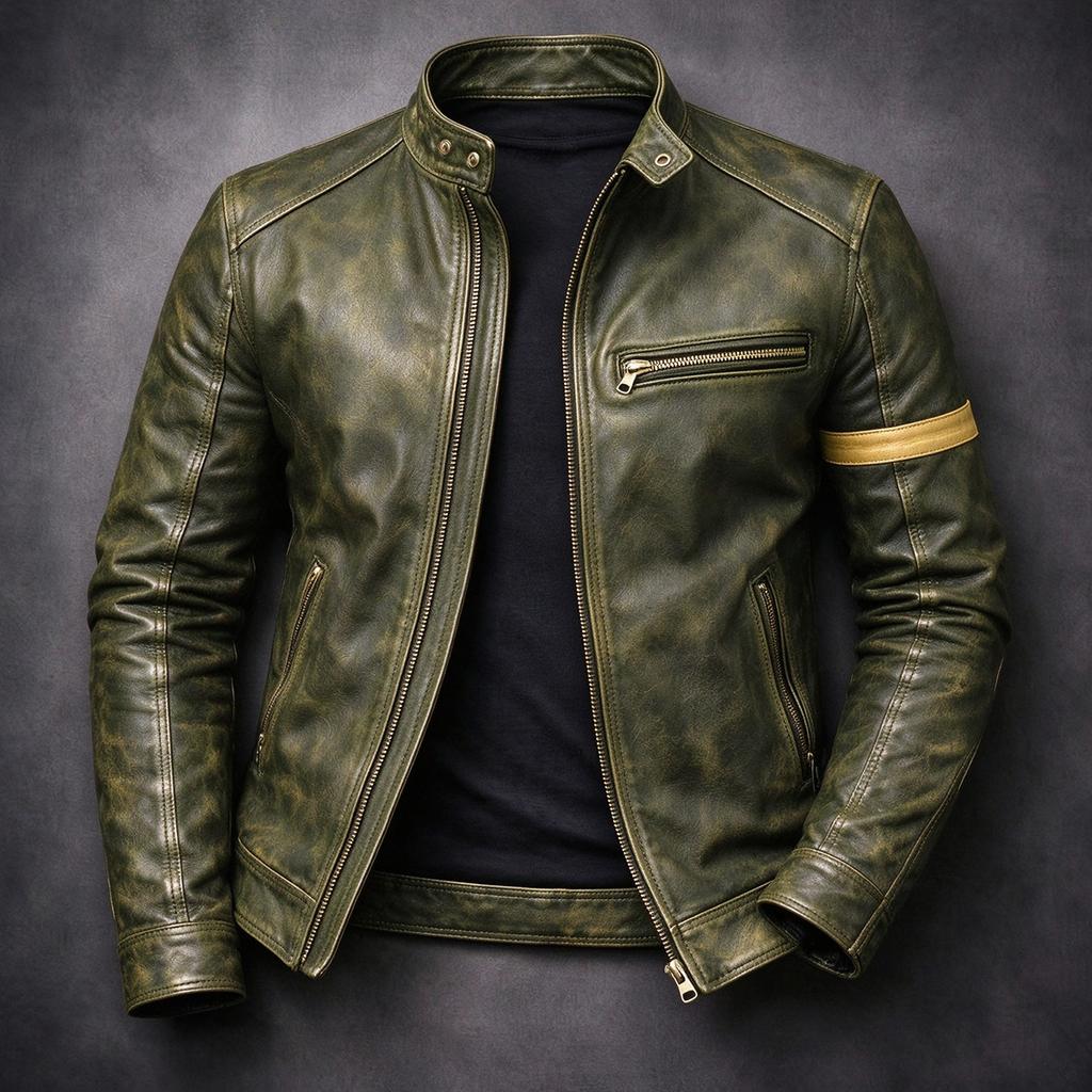 European and American men's clothing men's leather jacket male teen stand-up collar punk men's motorcycle leather jacket