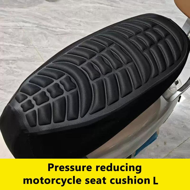 

SEAMETAL Motorcycle 3D Seat Cushion Comfort Air Pillow Gel Pad Cover Anti Slip Moto Protection Pad Universal L чорний