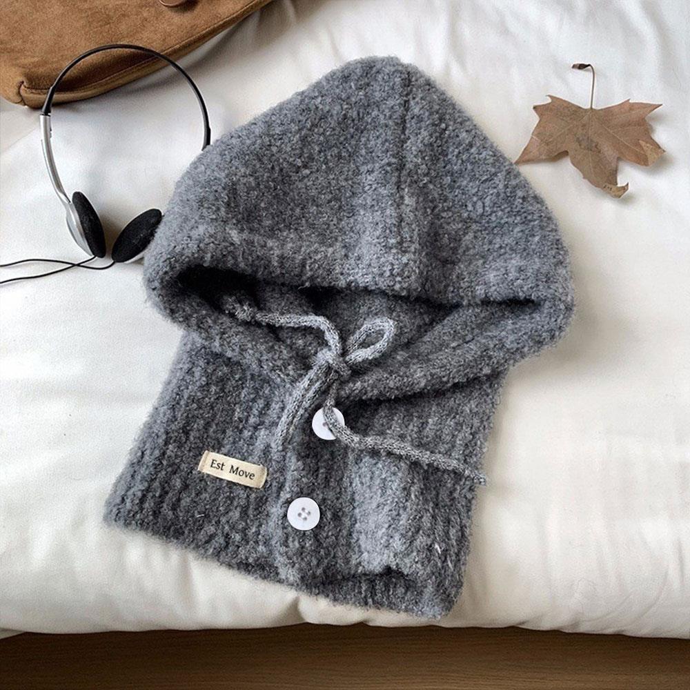 Korean Style Knitted Beanie Hat For Women Adjustable Bow Tie Lazy Style Winter Warm Soft Balaclava Hat Outddoor Windproof Bonnet