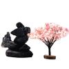 3Pcs Miniature Model Cherry Blossom Tree Micro Landscape Moss Landscaping Scene Model Tree Figurine Sand Table Micro Shot Props