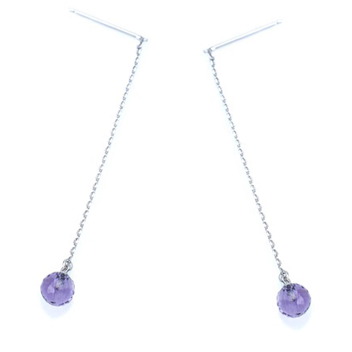 

Les Trésors De Lily [R0828] - Серебряные серьги ручной работы с аметистом Меган (родированное покрытие) - 6 мм