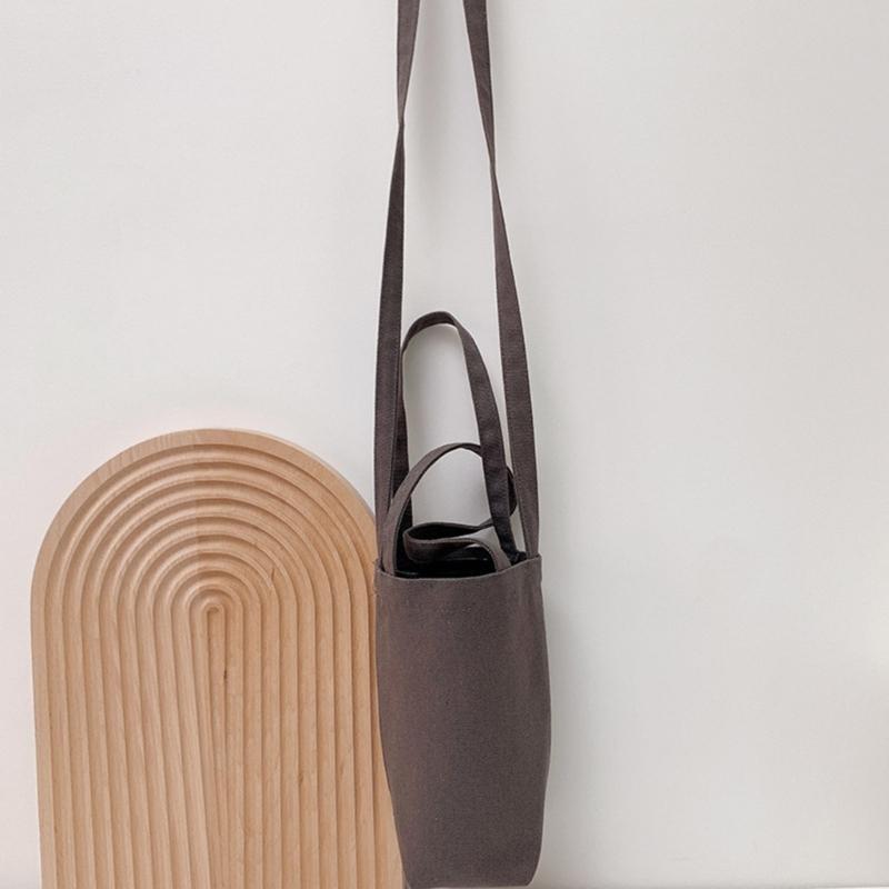 Outdoor Canvas Water Bottle Bag Portable Water Bottle Holder Sleeve Pouch with Strap for Camping, Hiking, Traveling