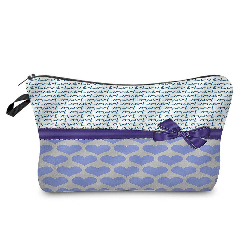 

Women Bow Print Cosmetic Bag Toiletries Organize Travel Storage Case 6786 KTB