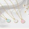 Dripping oil niche style design colorful enamel dripping oil cross alloy girl necklace sweater chain