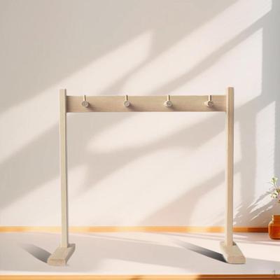 Wind Chime Stand Holder Multifunctional, Stable, Wooden Gong Display Rack for Tea Room