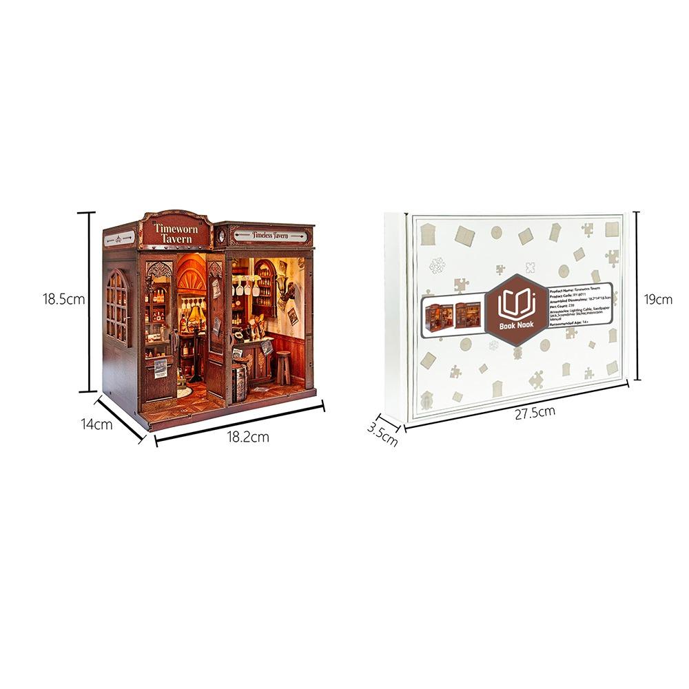 Cafe Wooden Miniature House DIY 3D Puzzle Building Model Creative Mini Dollhouse Kit Adult Pub