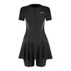 Women's Sports One-Piece Short Sleeve Skirt Swimsuit