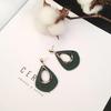 Elegant Retro Korean Wooden Earrings for Women – Versatile Autumn/Winter Long Studs