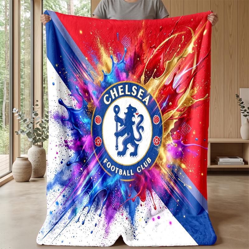 Chelsea FC Theme blanket Soft Flannel Blanket Plush Throw Blanket Cozy Sofa Bed Blanket for Home Decor