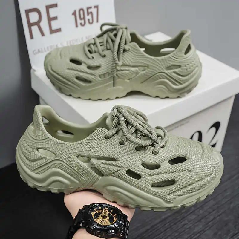Fashion Round Nose Flat-heeled Sneakers Size 48 To 50 Man Slippers Sneakers Flip Flops Shoes Beach And Outdoor Sandals Sport
