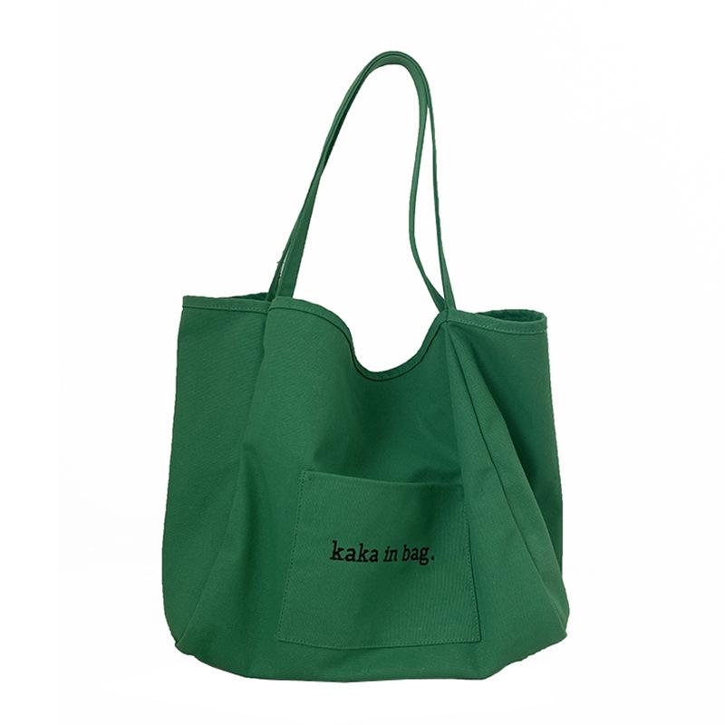 Casual canvas bag women's summer 2025 new trendy fashion tote bag versatile ins large-capacity bag shopping bag