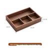 Black Walnut Wood Multi-Compartment Storage Tray
