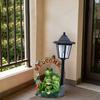 Solar Resin Garden Light with Frog Puppy Design Cute Animal Statue for Yard Patio Balcony Auto On/Off Waterproof Fade-Resistant Unique Outdoor