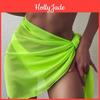 Up Color Solid Bikini Cover Laceup Net Yarn Semisheer Slit Cover Up