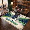 Seattle Seahawks Personalisierter Kristall-Samt-Teppich, Benutzerdefinierter Namens-Text Weicher Anti-Rutsch-Teppich für Wohnzimmer Schlafzimmer
