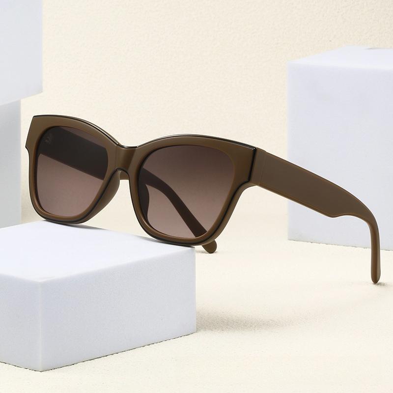 Retro Personalized Cat Eye Large Frame Women's Sunglasses Outdoor Neutral Street Photography UV400 Luxury Sunscreen Glasses