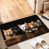 Ins Warm Cute Kitten Doormat Realistic Baby Cats Vintage Ornate Print Non Slip Farmhouse Front Door Decor Rug