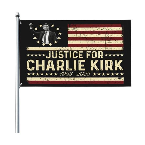 RIP Charlie Kirk Flag A True Patriotic Commemorative Flag 3×5FT Outdoor Double Sided Banner for Garden Patio Balcony Fence Decor