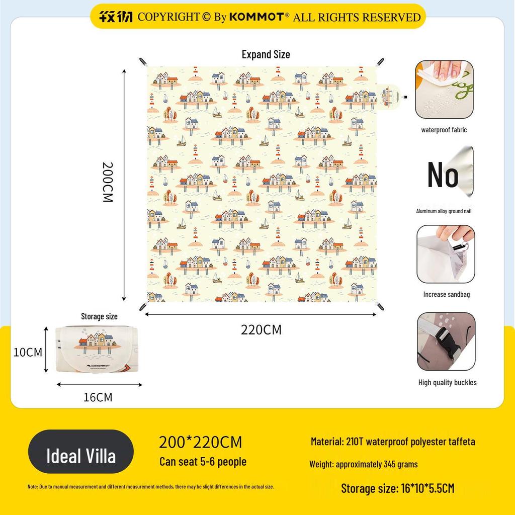 Ultraleichte tragbare wasserdichte Picknickmatte – faltbar und feuchtigkeitsbeständig für Gras und Strand