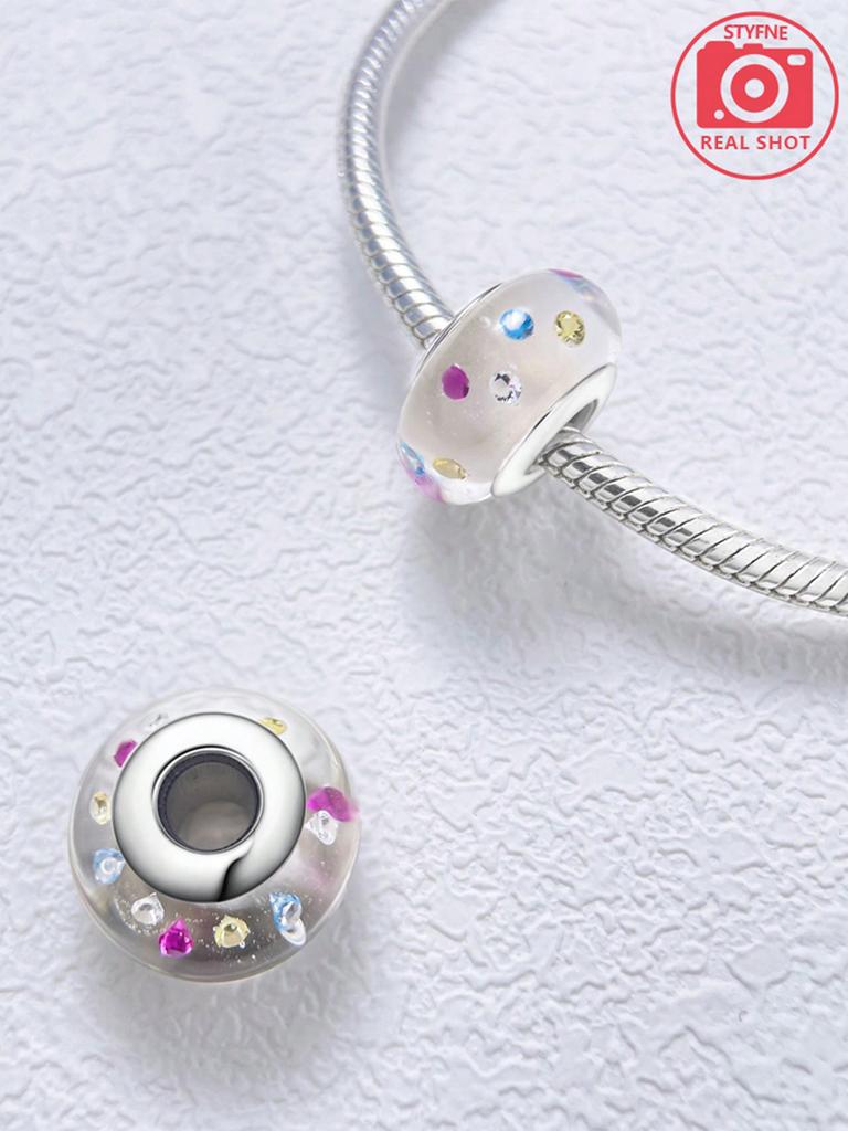 Charms Plata Bubble Glass Beads Charm Copper Plated Fit Charms Copperoriginal Bracelet For Jewelry Making Diy Charm