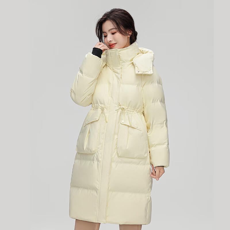 Yiliteng Women's Drawstring Waist Hooded Down Jacket