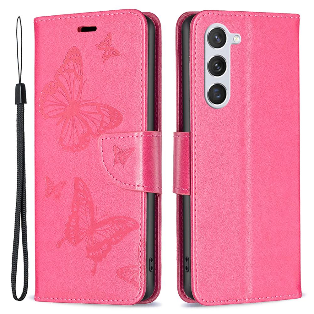 For Samsung Galaxy S25/S24 Phone Case Butterfly Imprinted PU Leather Wallet Cover