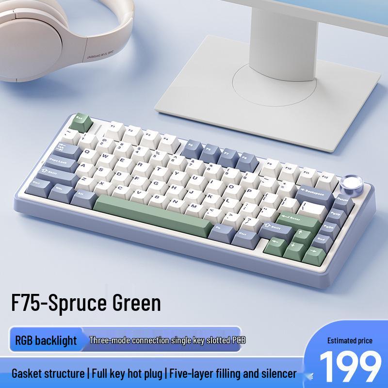 Wolfspider F75max Tri-Mode Wireless RGB Mechanical Gaming Keyboard with Customization and Side Engraving.