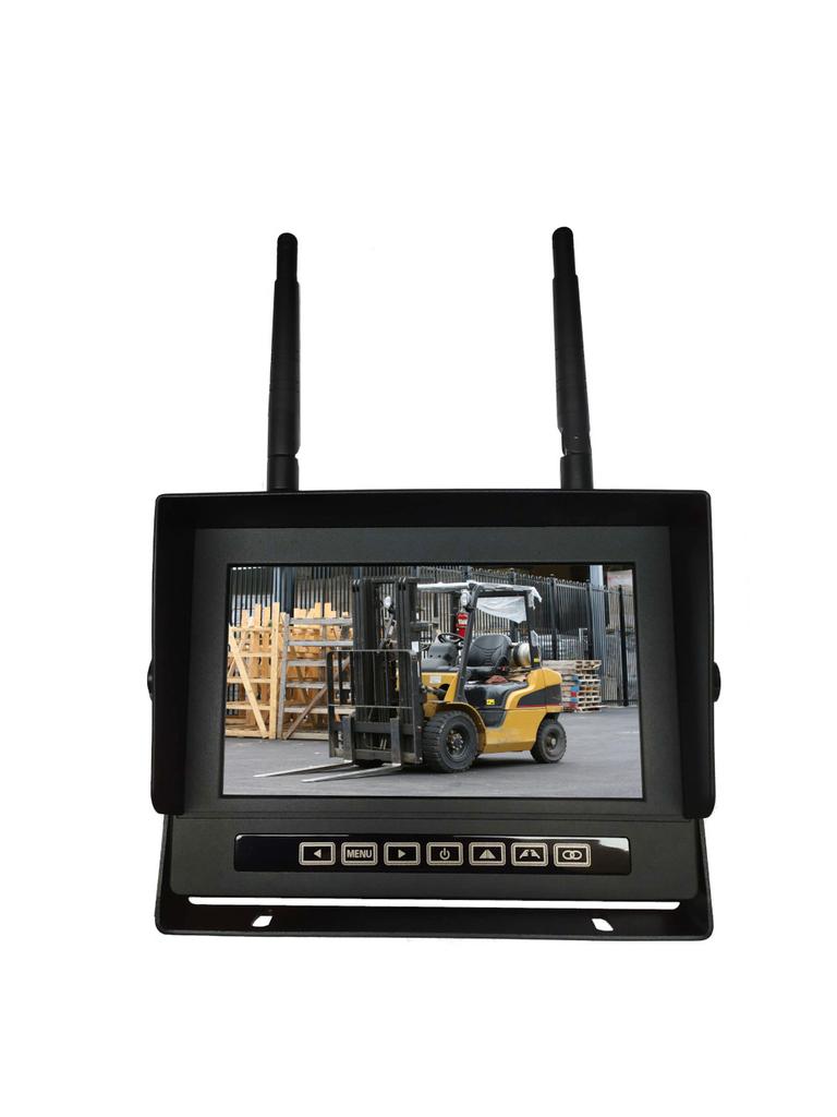 Bezprzewodowy Zestaw Do Wózka Widłowego Ahd 1080P Kamera Cofania Magnetyczna Z Własnym Zasilaniem + Monitor 7" Ip68 12V/24V