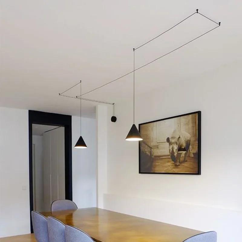 Nordic Minimalist Bedside Line Geometric Chandelier Personality DIY Modern about Bedroom Decor Bar Single Head Small Chandelier