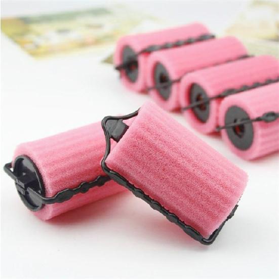 6Pcs Home Self Grip Sponge Hair Salon Hairdressing Roller Curlers Styling Tools