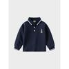 Babies' Long Sleeve T-shirt Spring and Autumn Boys Bear Polo Shirt Boys Baby Bottoming Lapel Pearl Cotton Tops Children's Clothing
