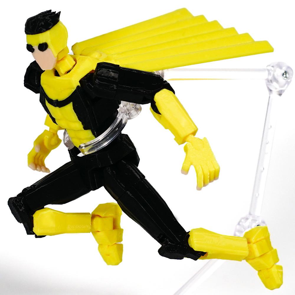 3D-gedruckte unbesiegbare schwarze Superhelden Anime Mehrgelenkige Formwandler Spielzeug Actionfiguren Schaufensterpuppen Modell Ornamente Geschenke