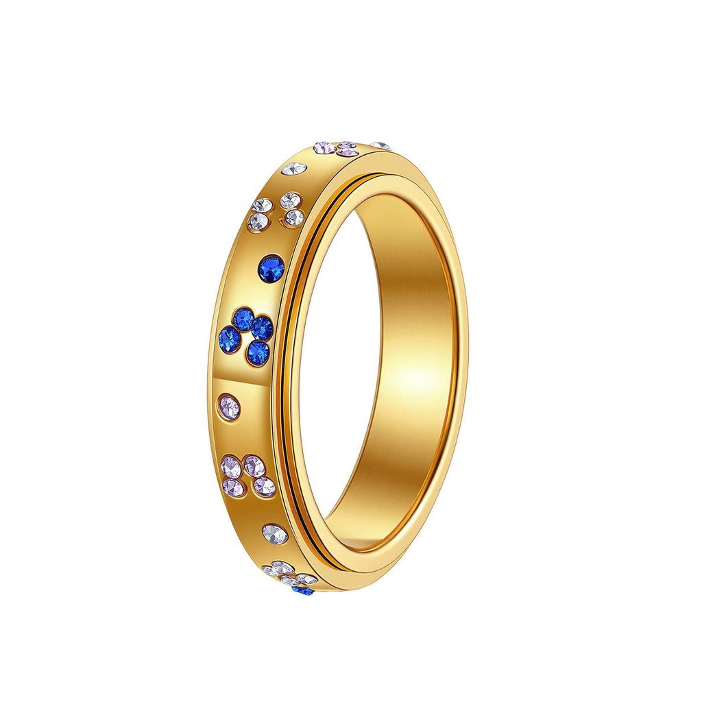 Europäisches und Amerikanisches Stern Sonne Schmetterling Strass Edelstahl Damen Ring Set