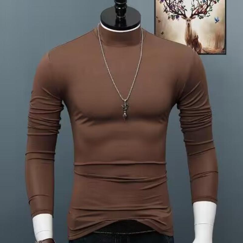 Chic Knitted Turtleneck Shirt In Solid Colors