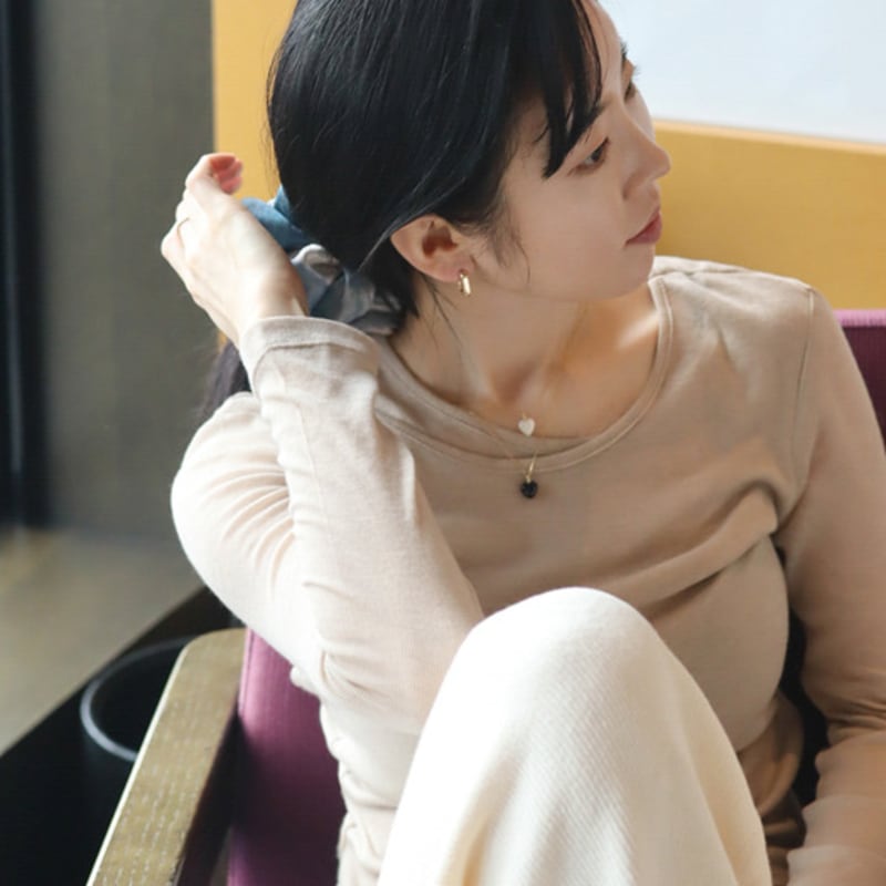 modernlike 14k gold white pearl heart pendant