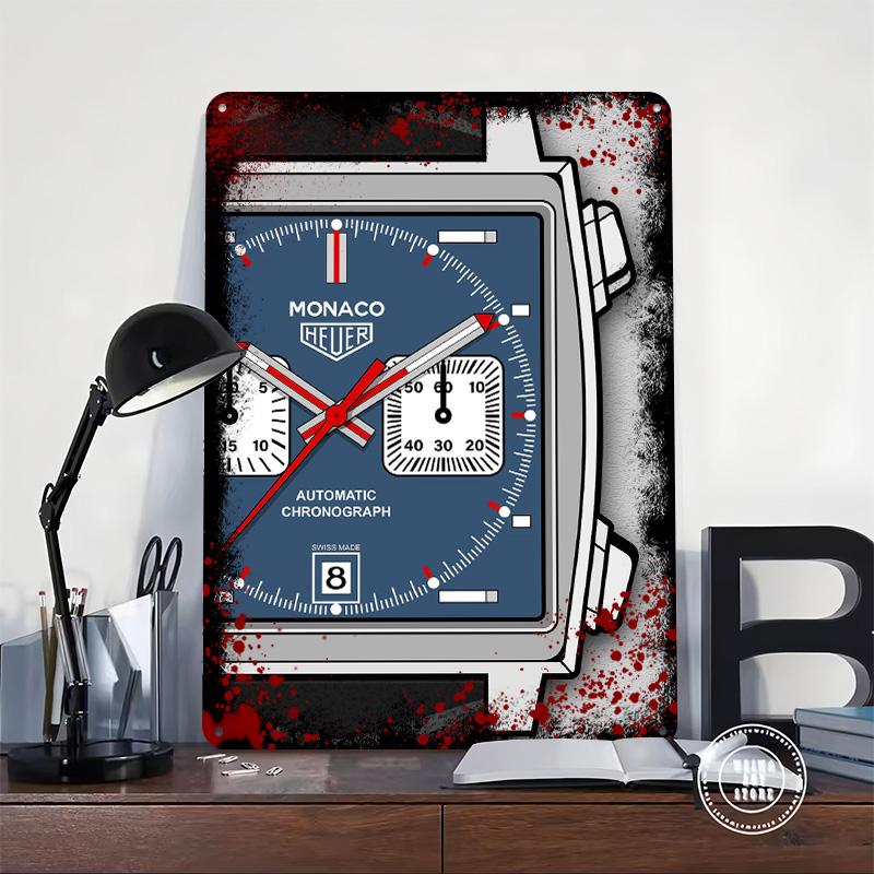 Steve Mc Monaco Watch Metal Poster Customized Wall Art Retro Vintage Tinplate Signs for Man Cave Decoration Room Desk Decor Home
