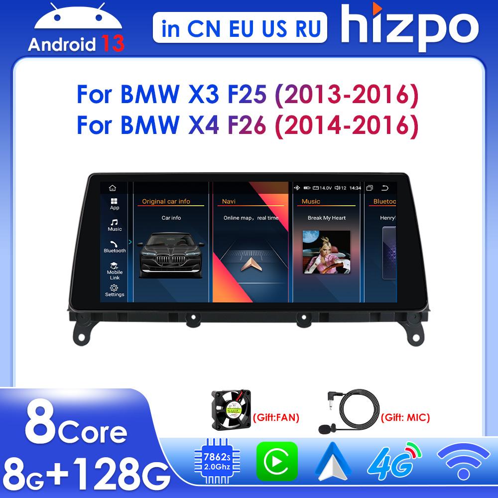 Hizpo 4G LTE Octa Core Smart Car Systems Intelligente Bildschirmunterstützung DSP Carplay Android Auto für BMW X3 F25(2013-2016)NBT für BMW X4 F26(2014-2016)NBT