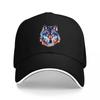 Wolf Head Art Print Baseball Cap Black Adjustable Hat with Colorful Animal Design for Outdoor Fashion and Casual Wear